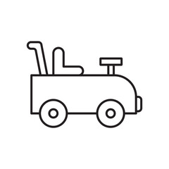 Pushing car icon simple black line style.