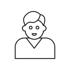 Baby boy icon simple black line style.