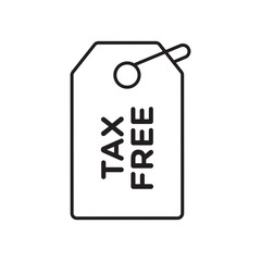 Tax free icon simple black line style.