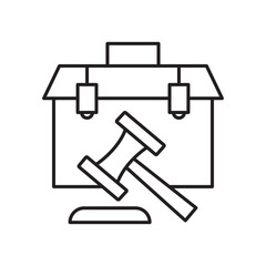 Employment law icon simple black line style.