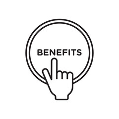 Benefits icon simple black line style.