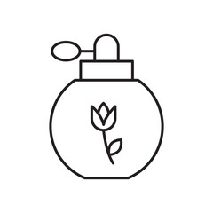 Perfume bottle icon simple black line style.