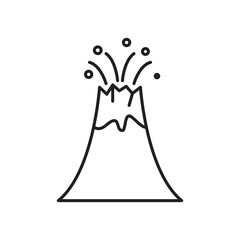 Volcano eruption icon simple black line style.