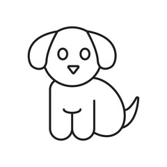 Little puppy icon simple black line style.