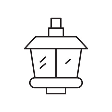 recommend clip art: Street lamp icon simple black line style.