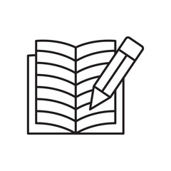 Homework icon simple black line style.