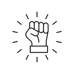 Will power icon simple black line style.