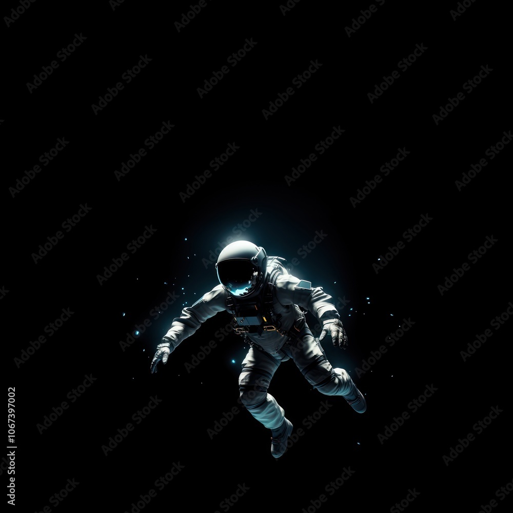 Poster astronaut in space, black design space. ai generated image .