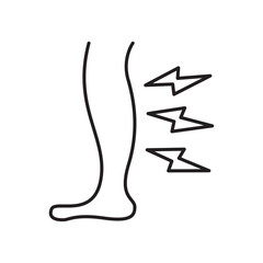 Shin pain icon simple black line style.