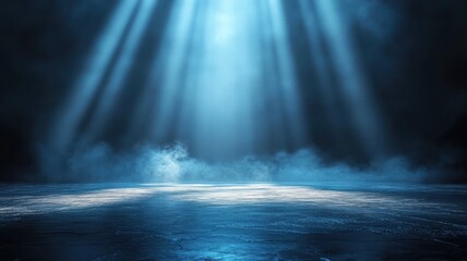 Dark Background with lights. Reflection of neon lights, a searchlight, smoke. Abstract light in a dark empty street with smoke, smog. Dark background scene of empty street, night view, night city.