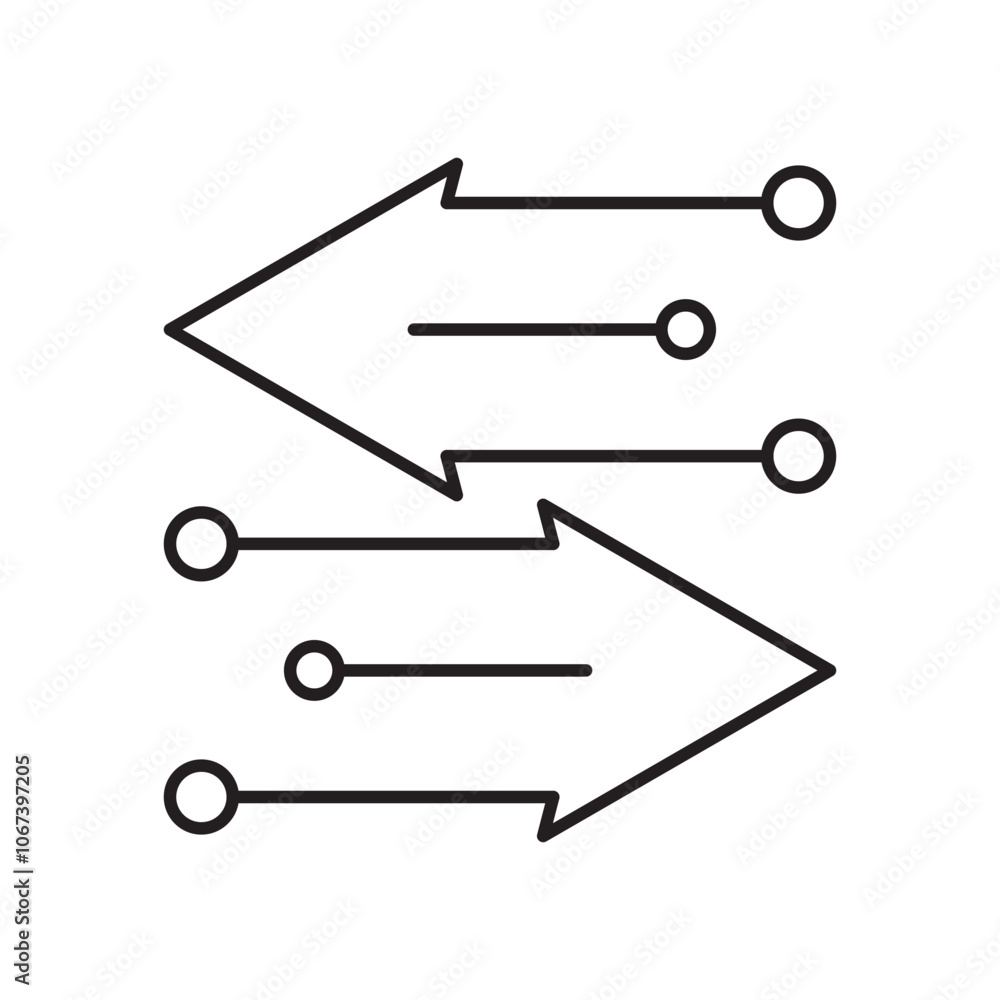 Poster transfer arrows icon simple black line style.