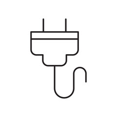 Electrical plug icon simple black line style.
