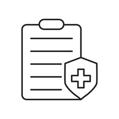 Medical insurance flat simple vector symbols illustration.