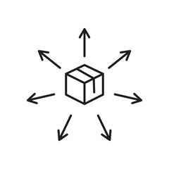 Distribution channel icon simple black line style.