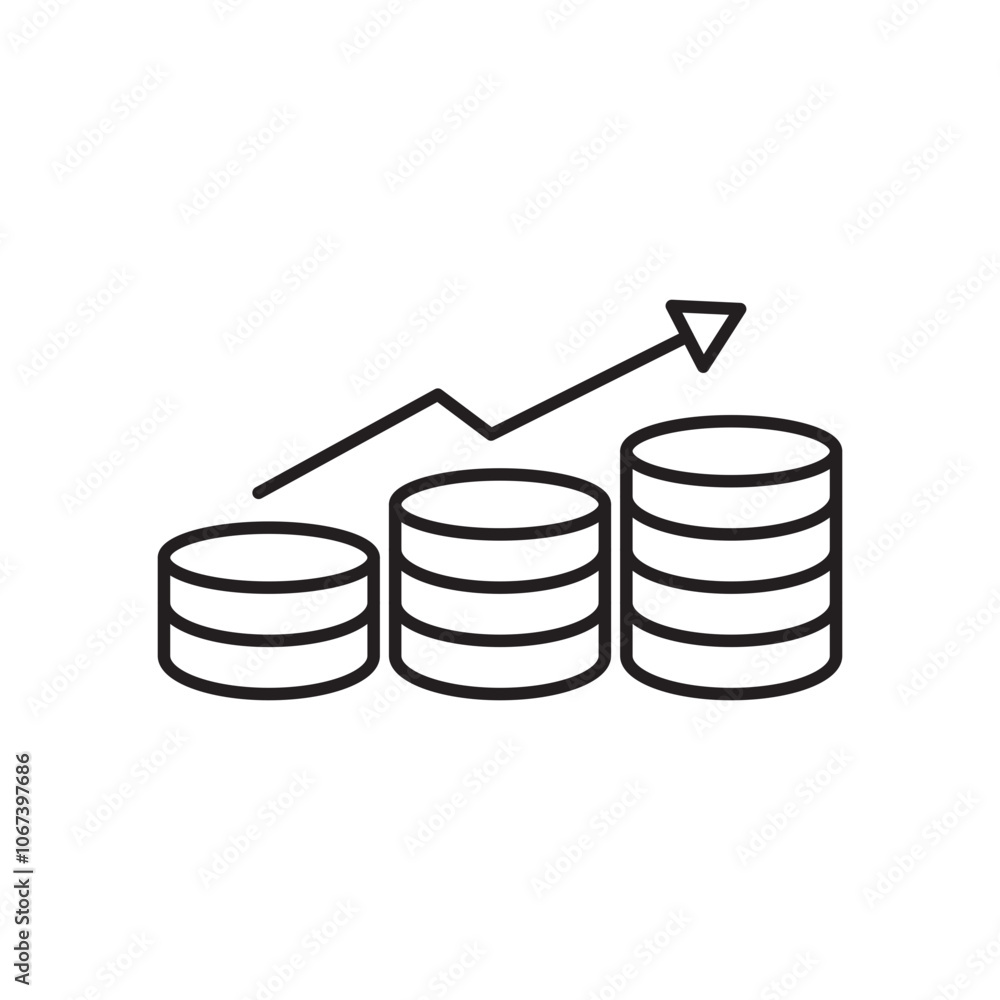 Poster revenue icon simple black line style.