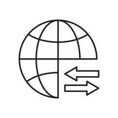 Import and export icon simple black line style.