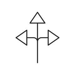 Three directions icon simple black line style.