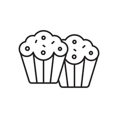 Muffin icon simple black line style.