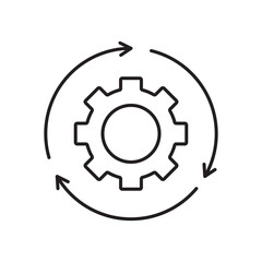 Implementation icon simple black line style.