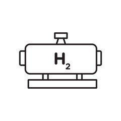 Hydrogen gas tank icon simple black line style.