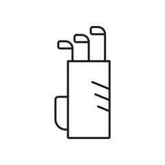Golf bag icon simple black line style.