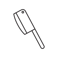 Butcher knife icon simple black line style.