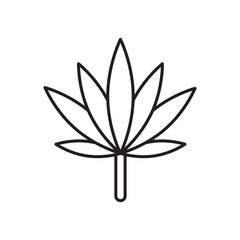 Weed icon simple black line style.