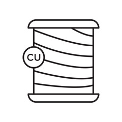 Copper icon simple black line style.