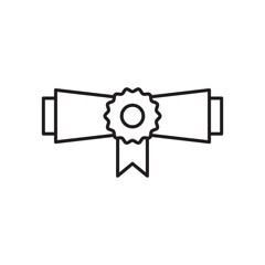 Diploma flat simple vector symbols illustration.