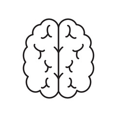 Human brain icon simple black line style.