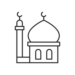 Mosque icon simple black line style.