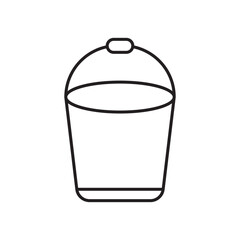 Water bucket icon simple black line style.