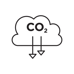 Low carbon dioxide icon simple black line style.