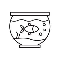 Fish bowl icon simple black line style.