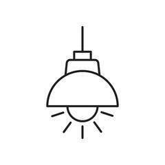 Hanging light icon simple black line style.