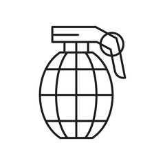 Hand grenade icon simple black line style.
