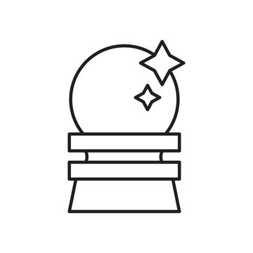 recommend clip art: Crystal ball icon simple black line style.