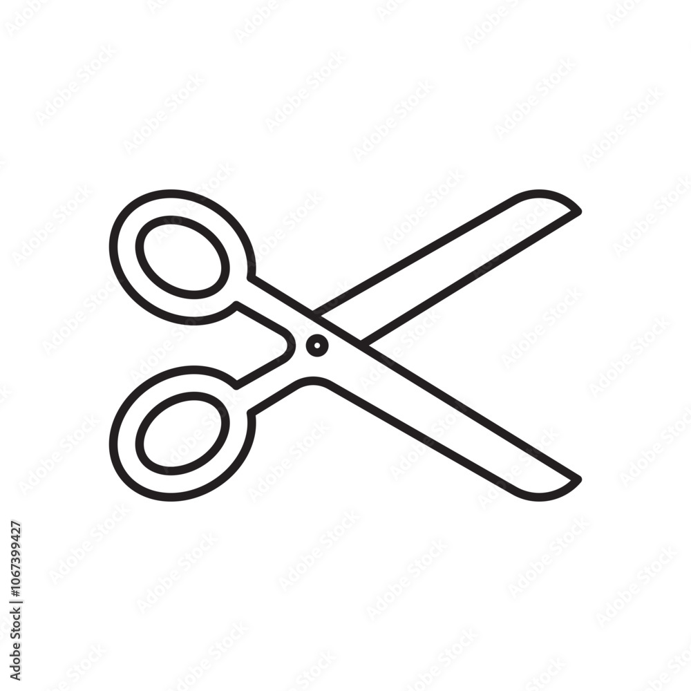 Poster Scissors flat simple vector symbols illustration.