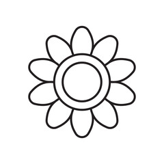 Flower icon simple black line style.