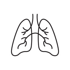 Lung icon simple black line style.