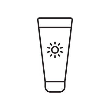 recommend clip art: Sunscreen icon simple black line style.