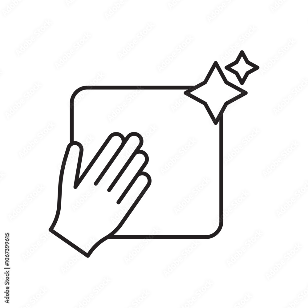 Poster clean icon simple black line style.