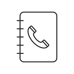 Contact book icon simple black line style.