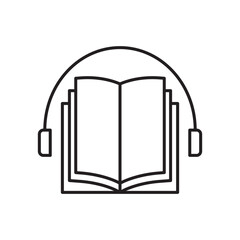 Audio book icon simple black line style.
