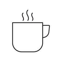 Coffee mug icon simple black line style.