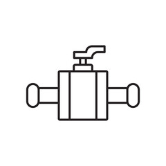 Valve icon simple black line style.