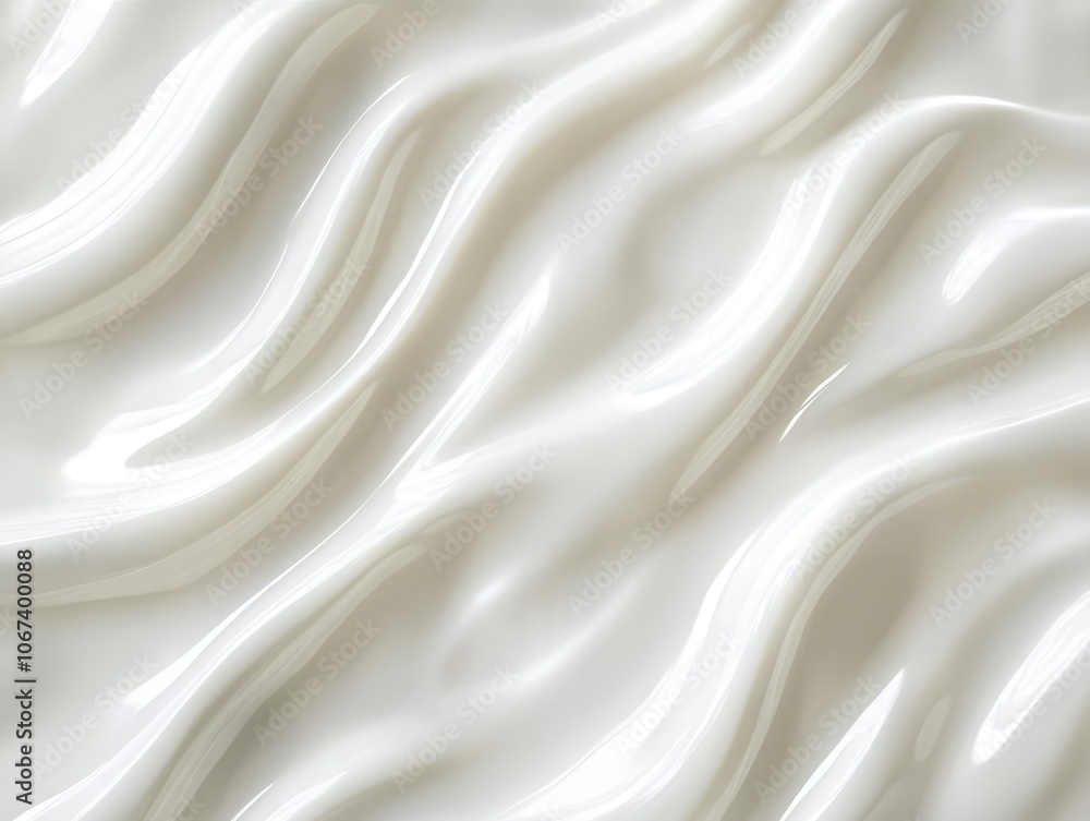 Poster abstract seamless white glossy waves create a soft, flowing texture that overlays a minimalist backg