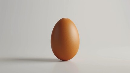 A Single Brown Egg on a White Background
