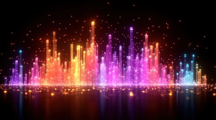 Vibrant Fireworks Display with Colorful Lights