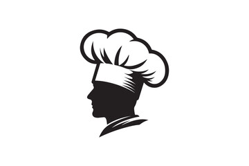 Chef's hat silhouette vector art illustration